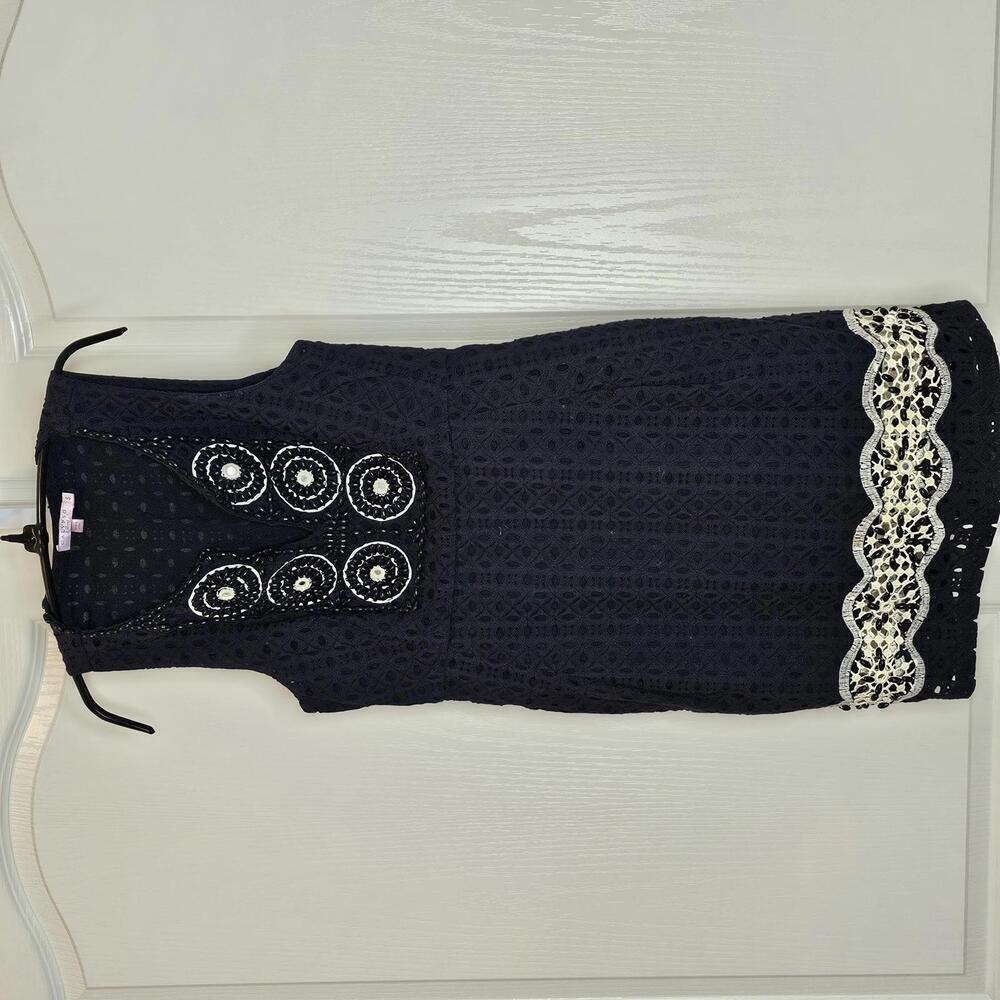 Calypso Navy Embroidered Summer Dress